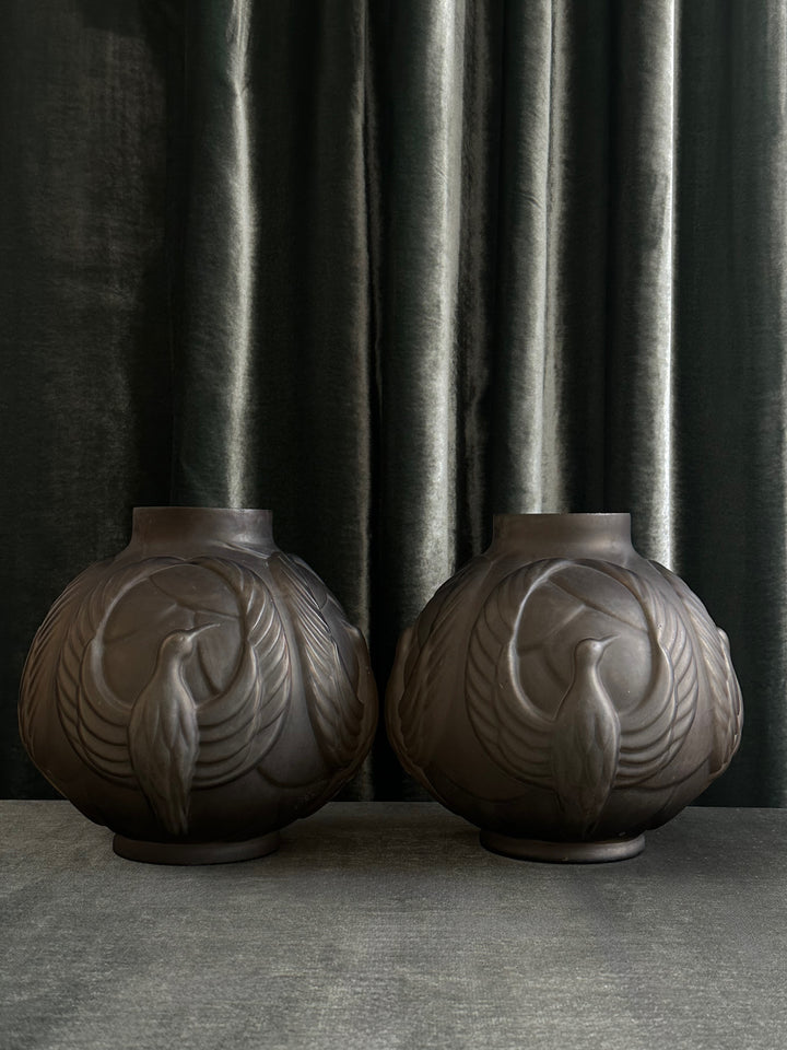 Pair of Art Deco Glass Vases