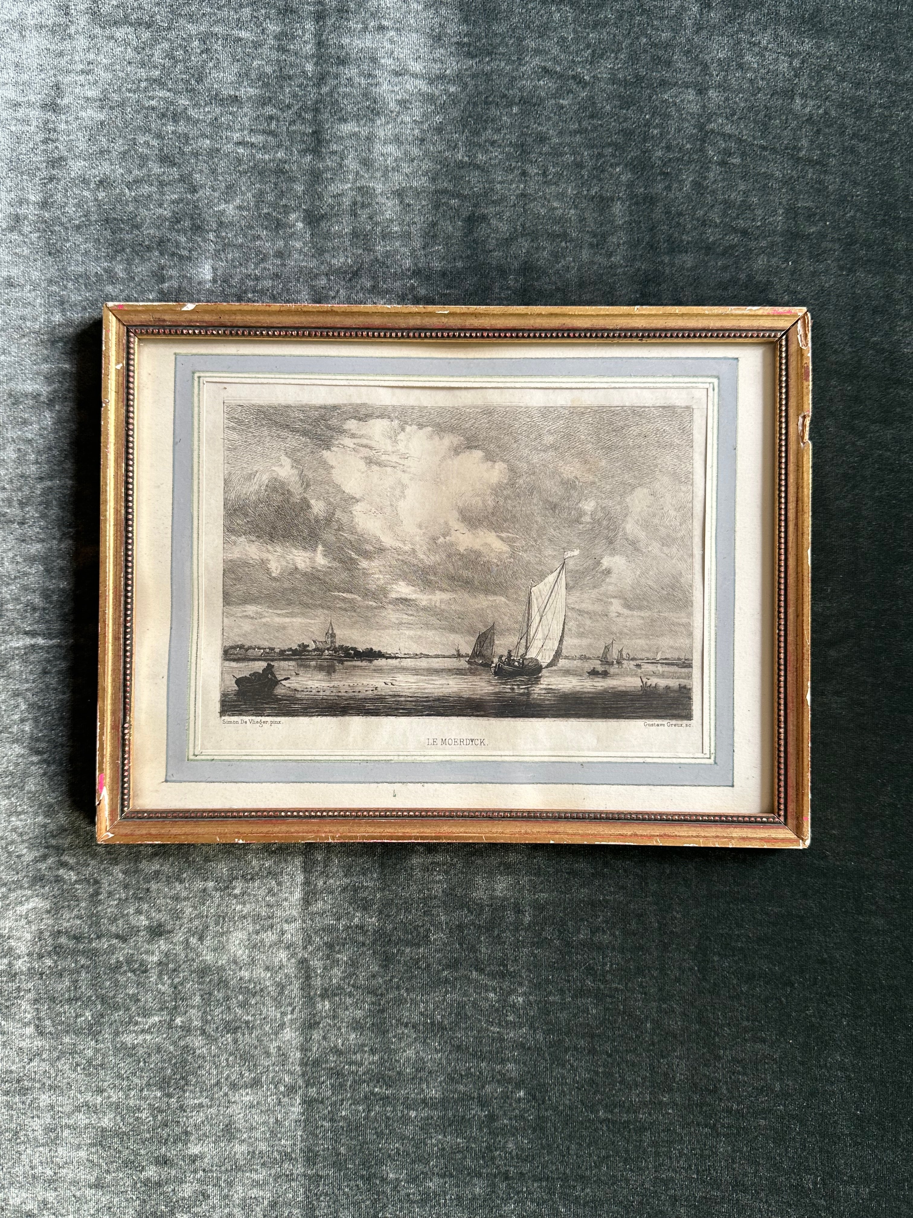Le Meordyck Sailboat Etching
