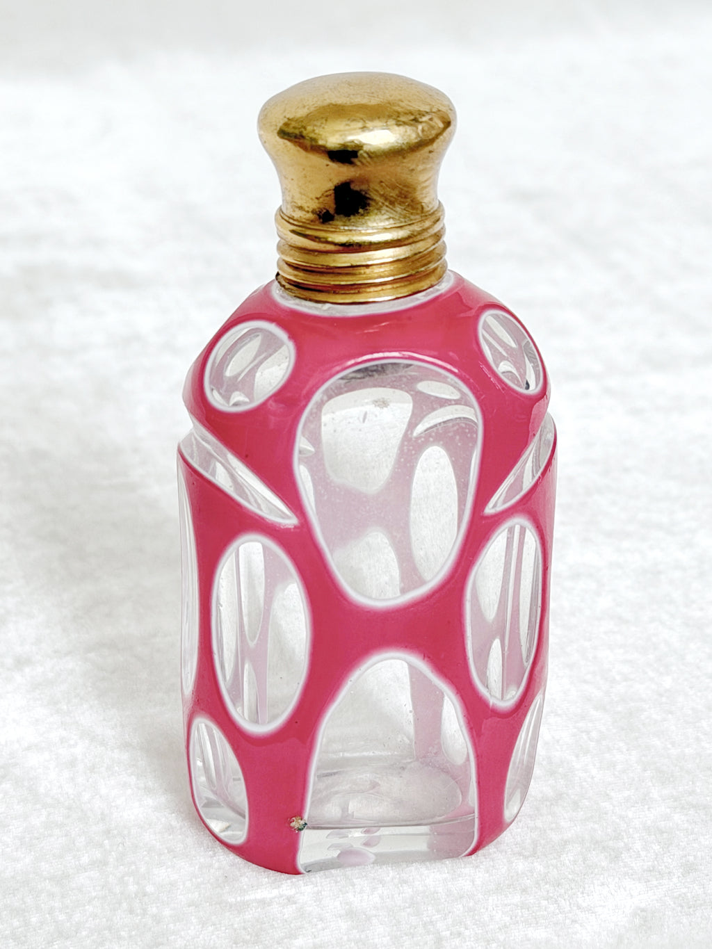 Collection of seven Bohemian perfume bottles