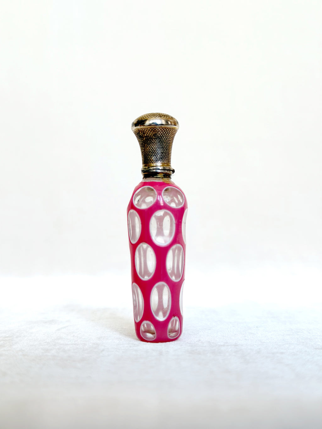 Collection of seven Bohemian perfume bottles