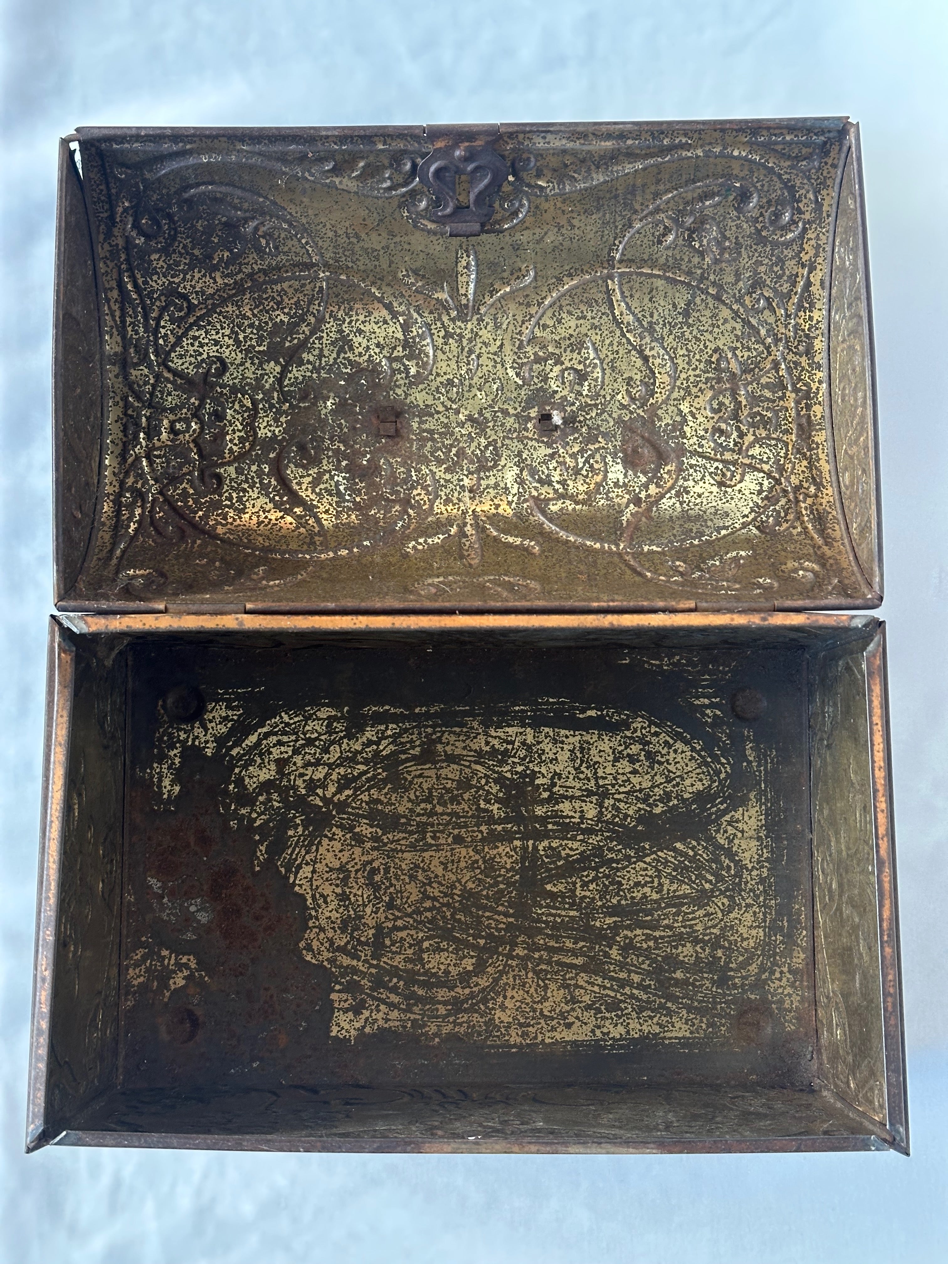 Art Nouveau Tin Casket