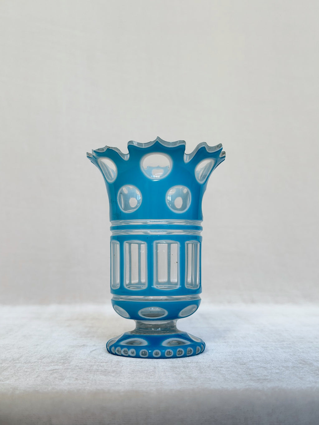 Baby Blue Bohemia Trumpet Vase