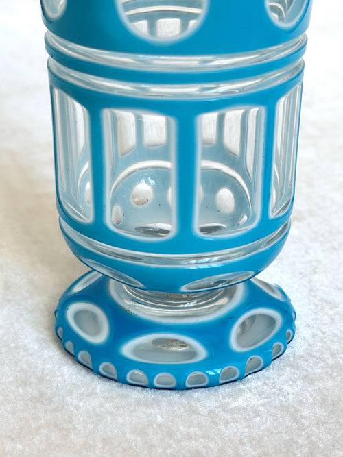 Baby Blue Bohemia Trumpet Vase