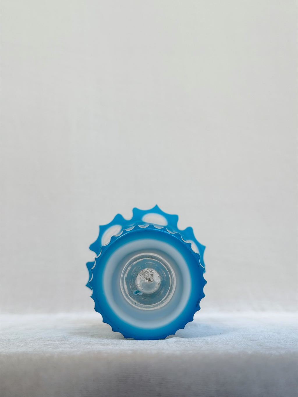 Baby Blue Bohemia Trumpet Vase