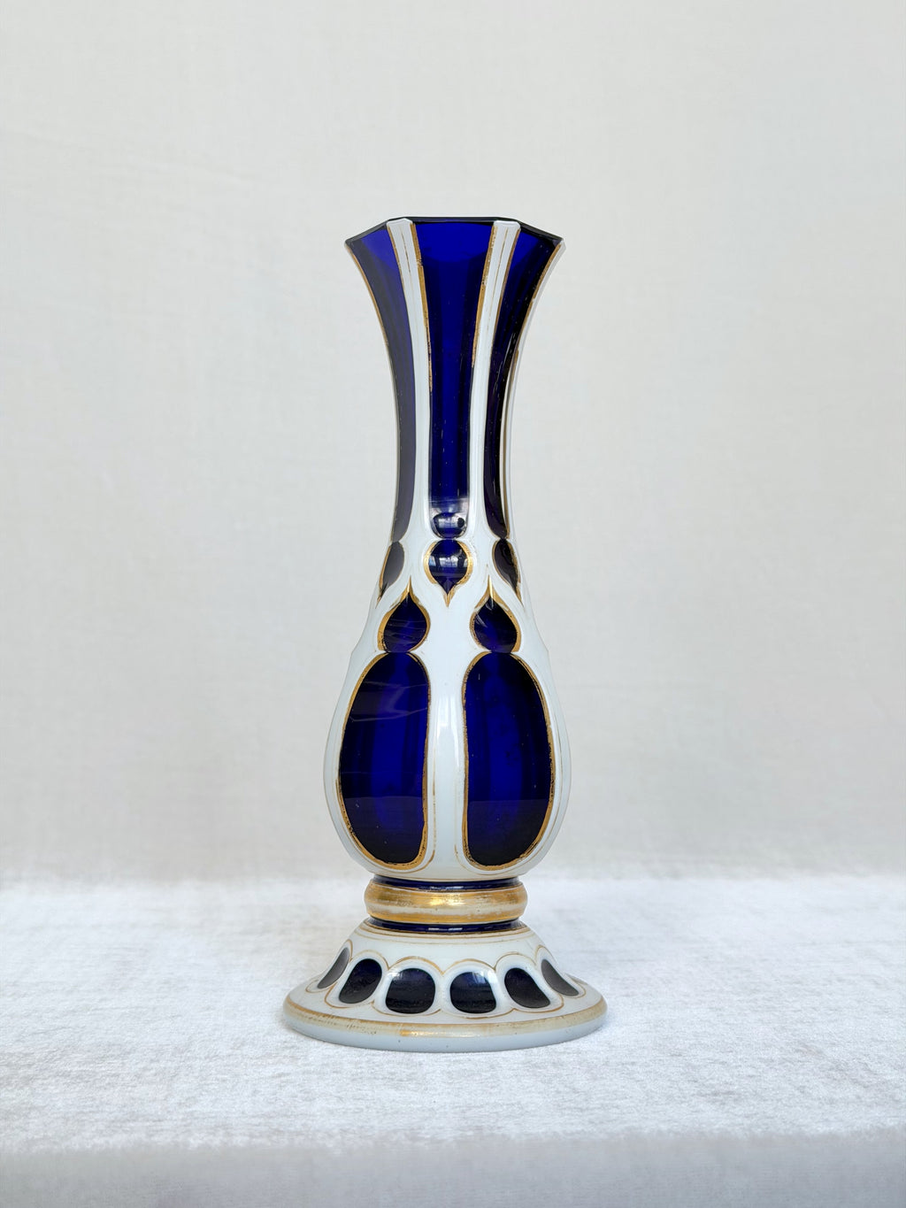 Blue Bohemia Trumpet Vase