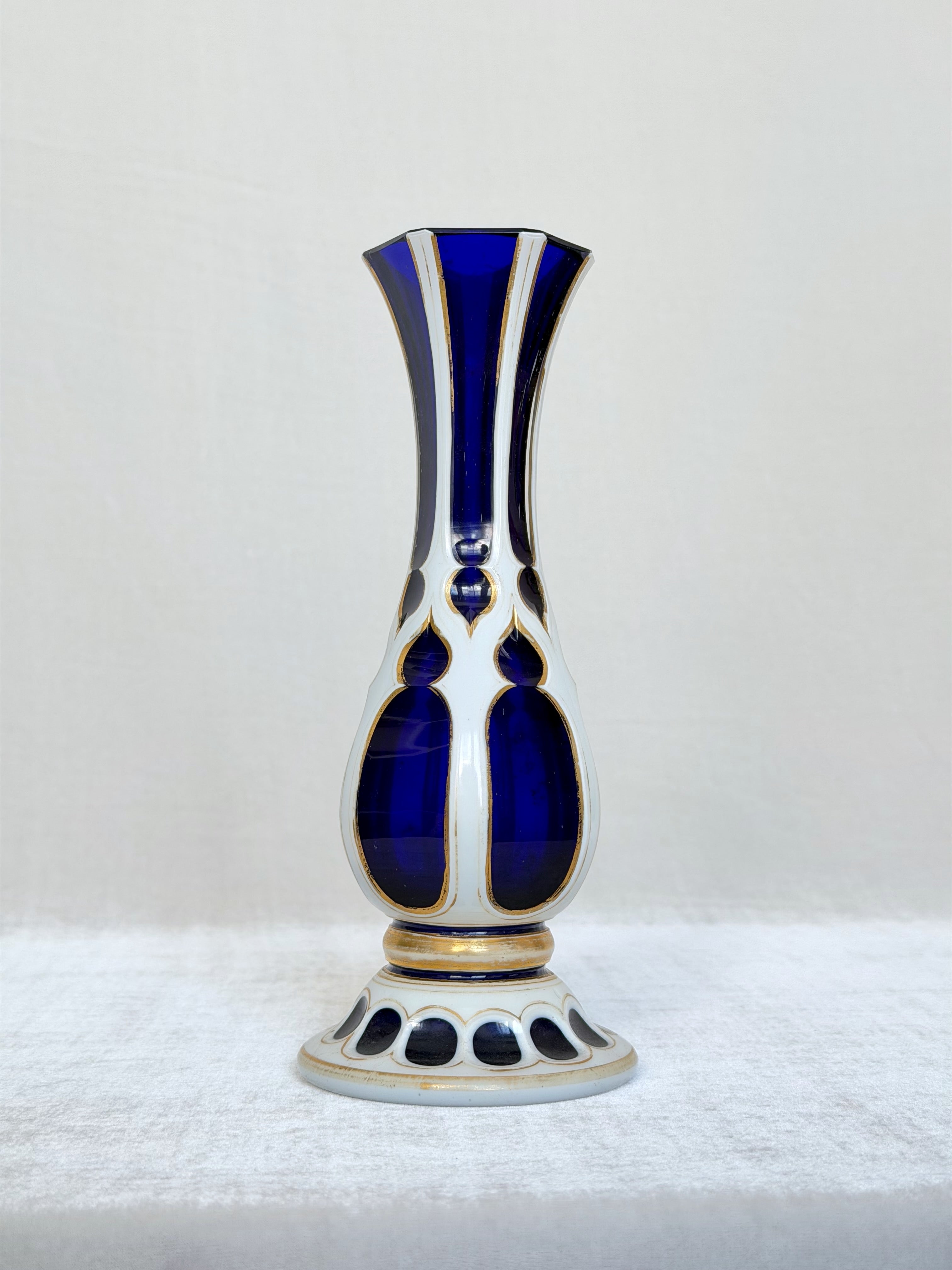 Blue Bohemia Trumpet Vase