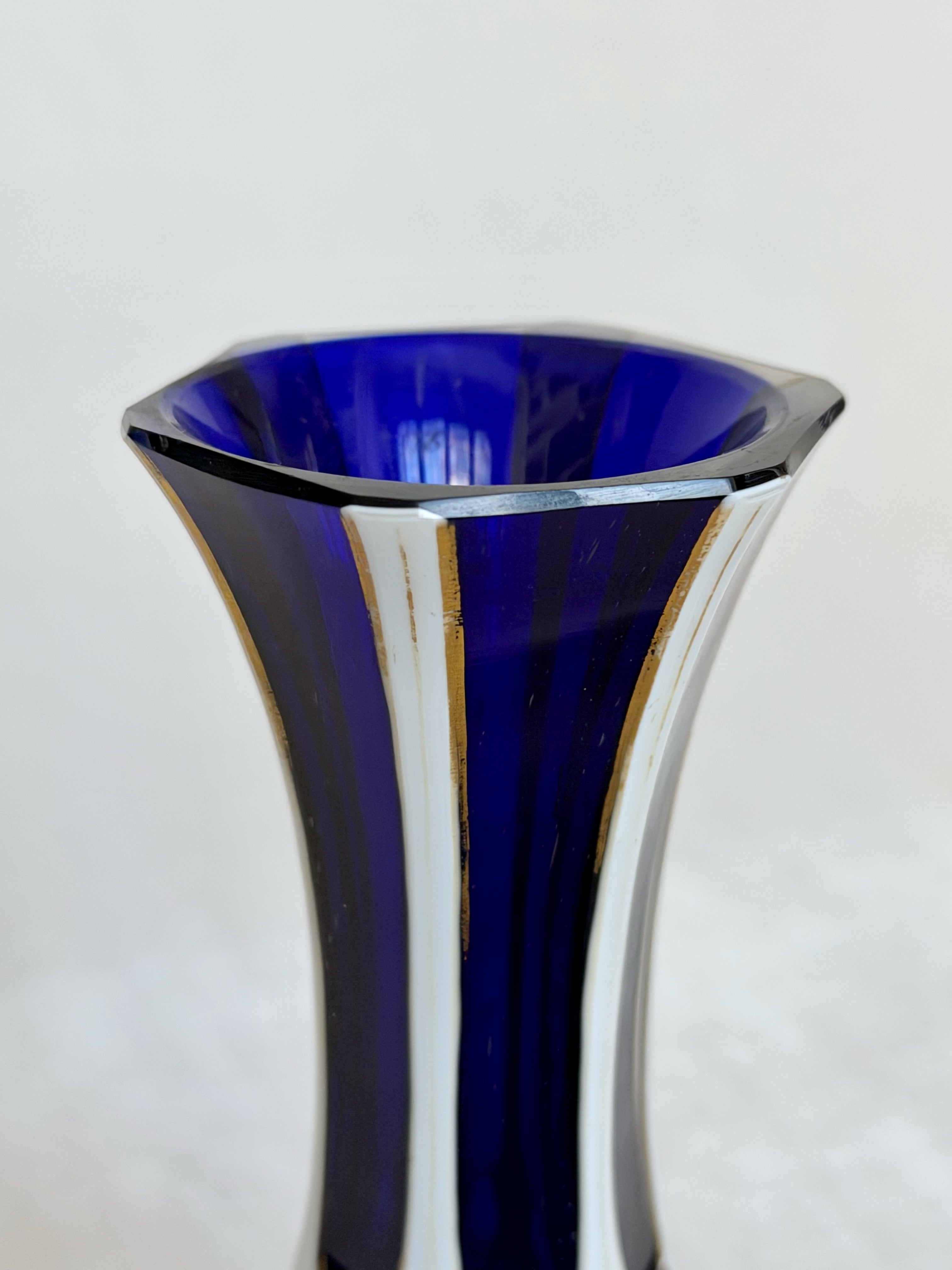 Blue Bohemia Trumpet Vase