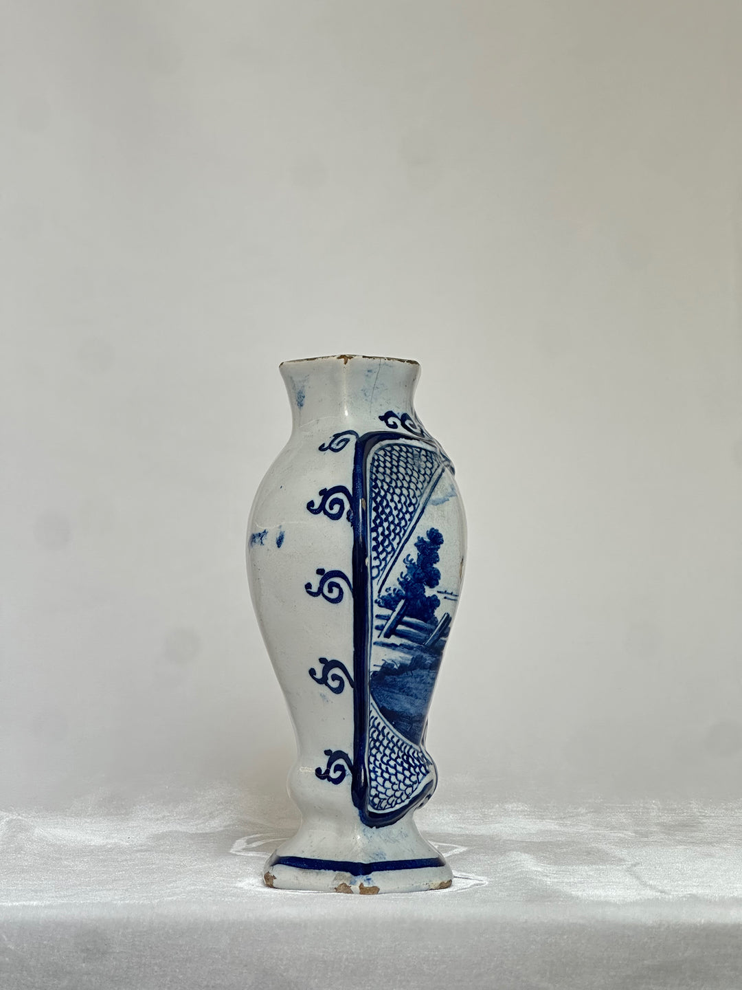 Delftware Vase with Pastoral Scene