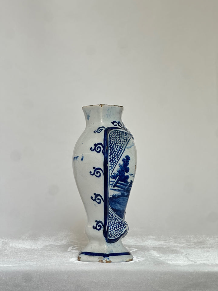 Delftware Vase with Pastoral Scene