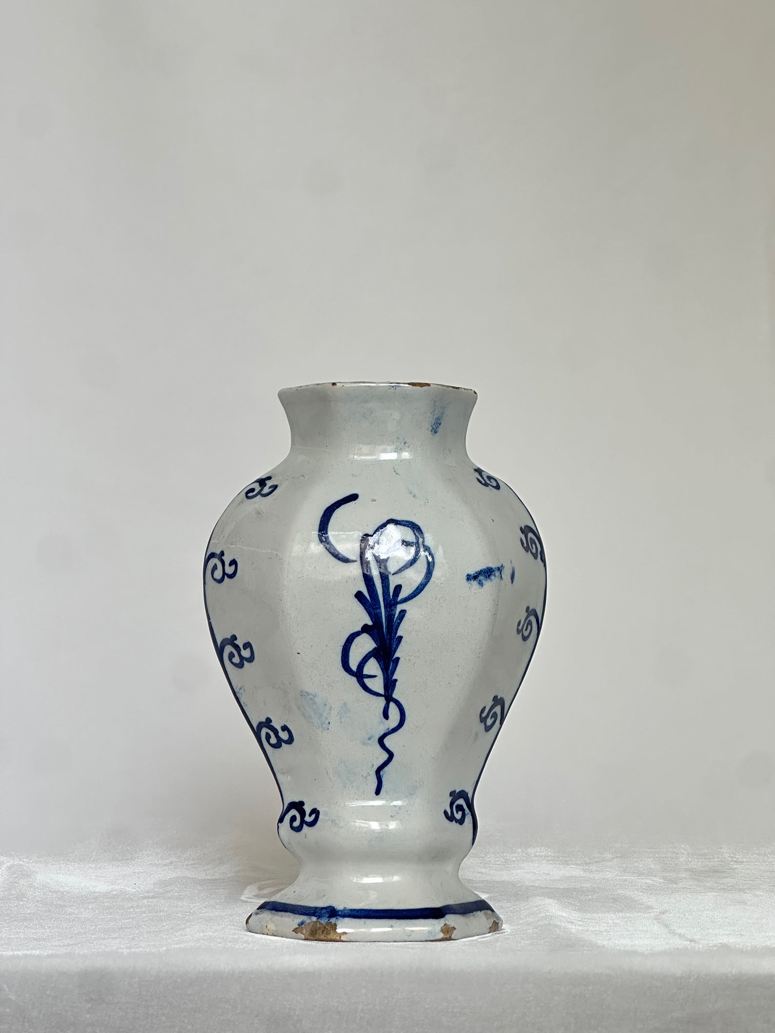 Delftware Vase with Pastoral Scene