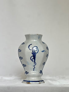 Blue Delftware Vase with Pastoral Scene