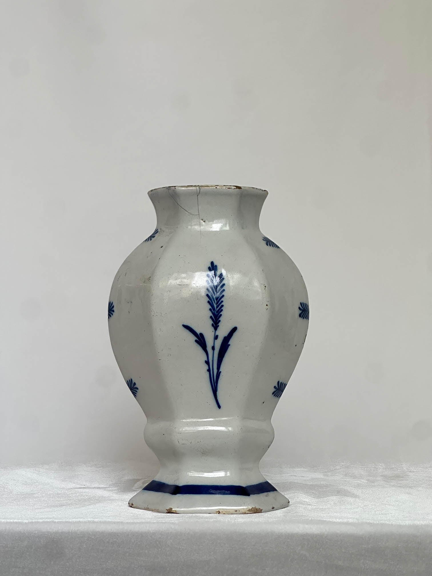 Delftware Vase with Floral Bouquet