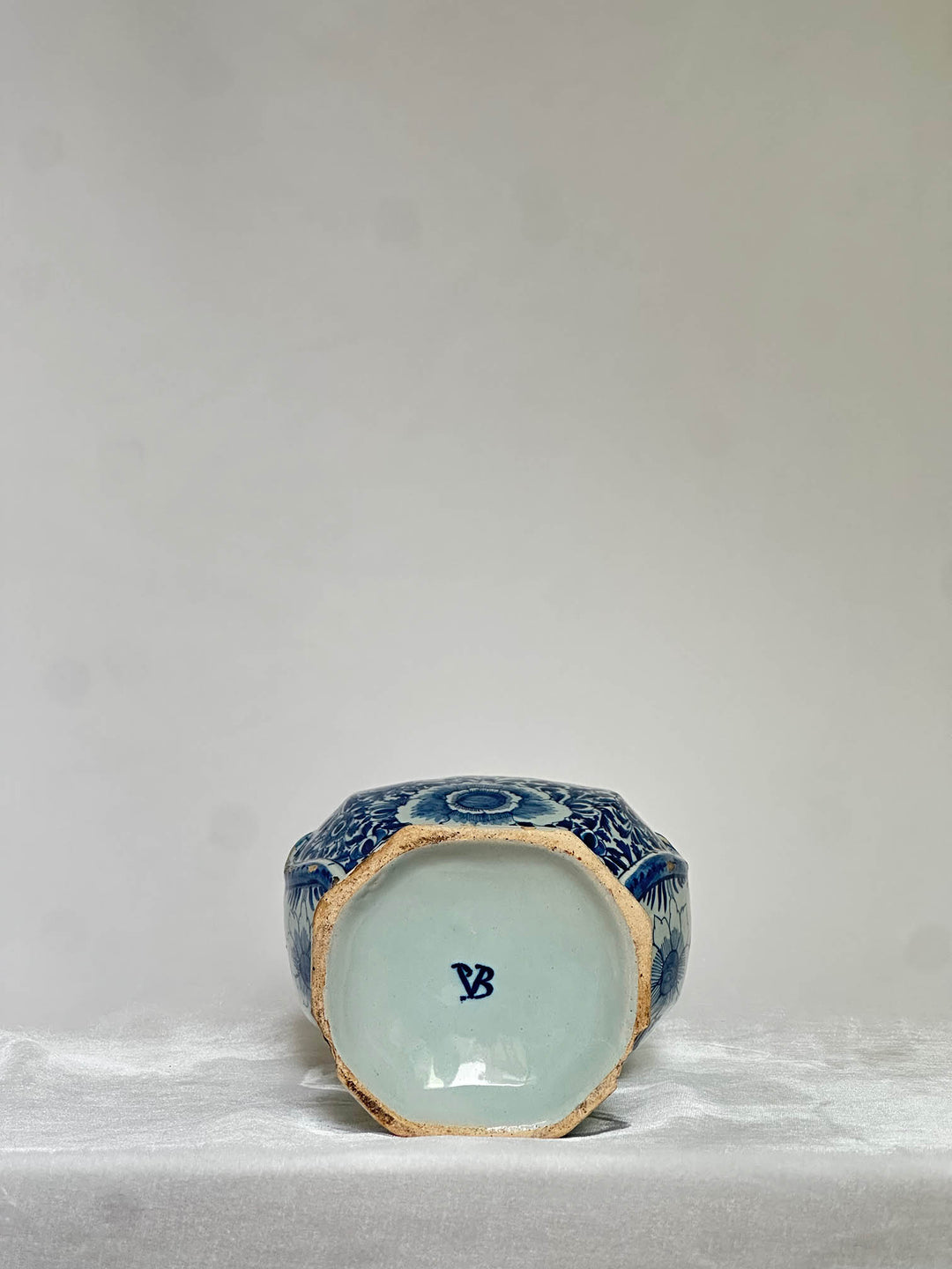 Delftware Vase with Central Floral Motif