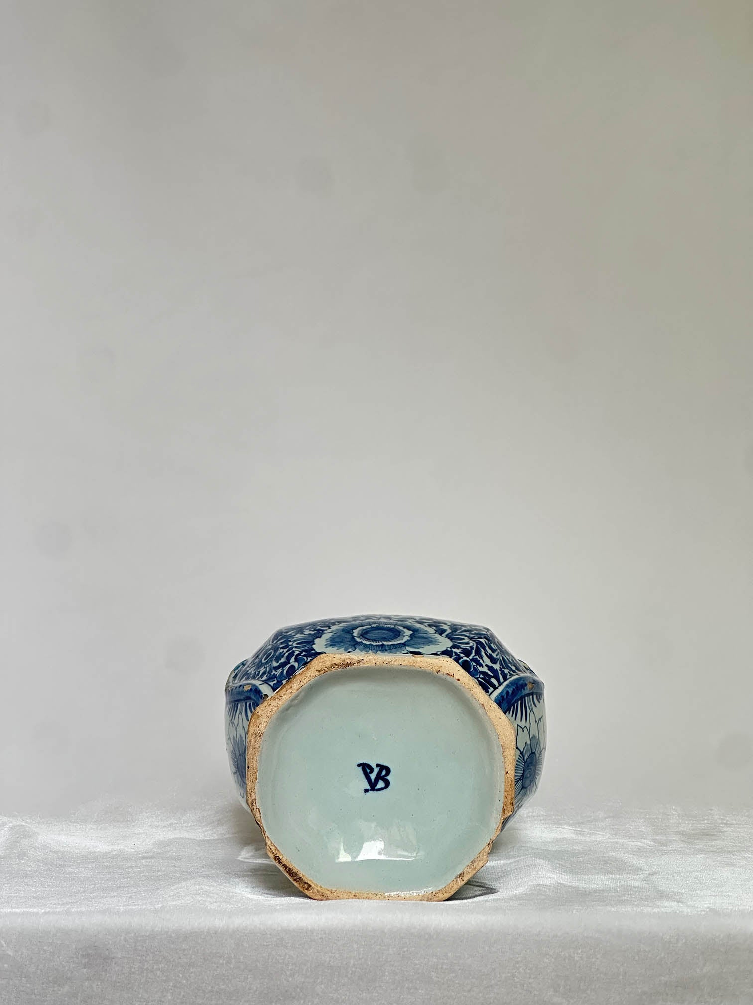Delftware Vase with Central Floral Motif