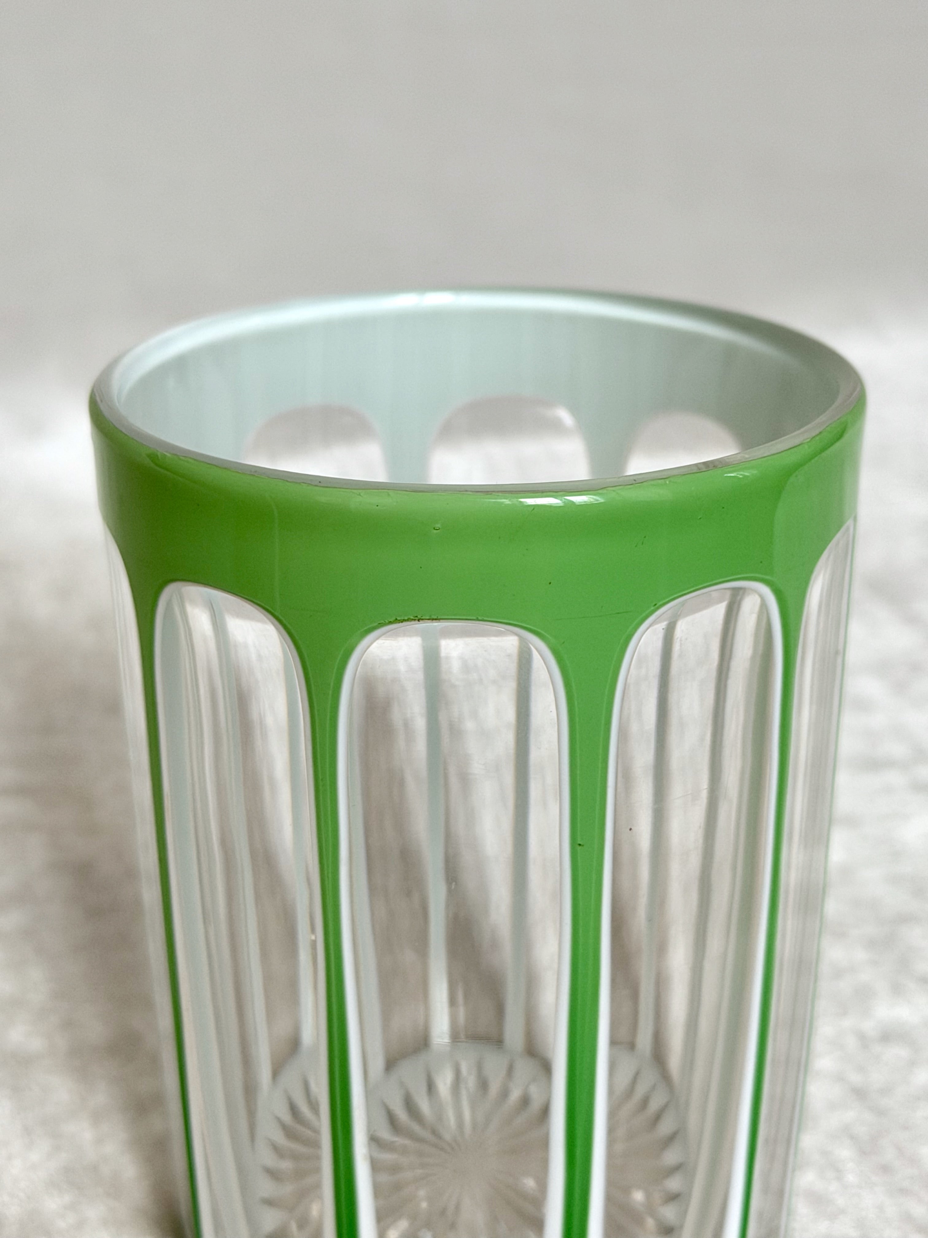 Green Bohemia Etched Glass