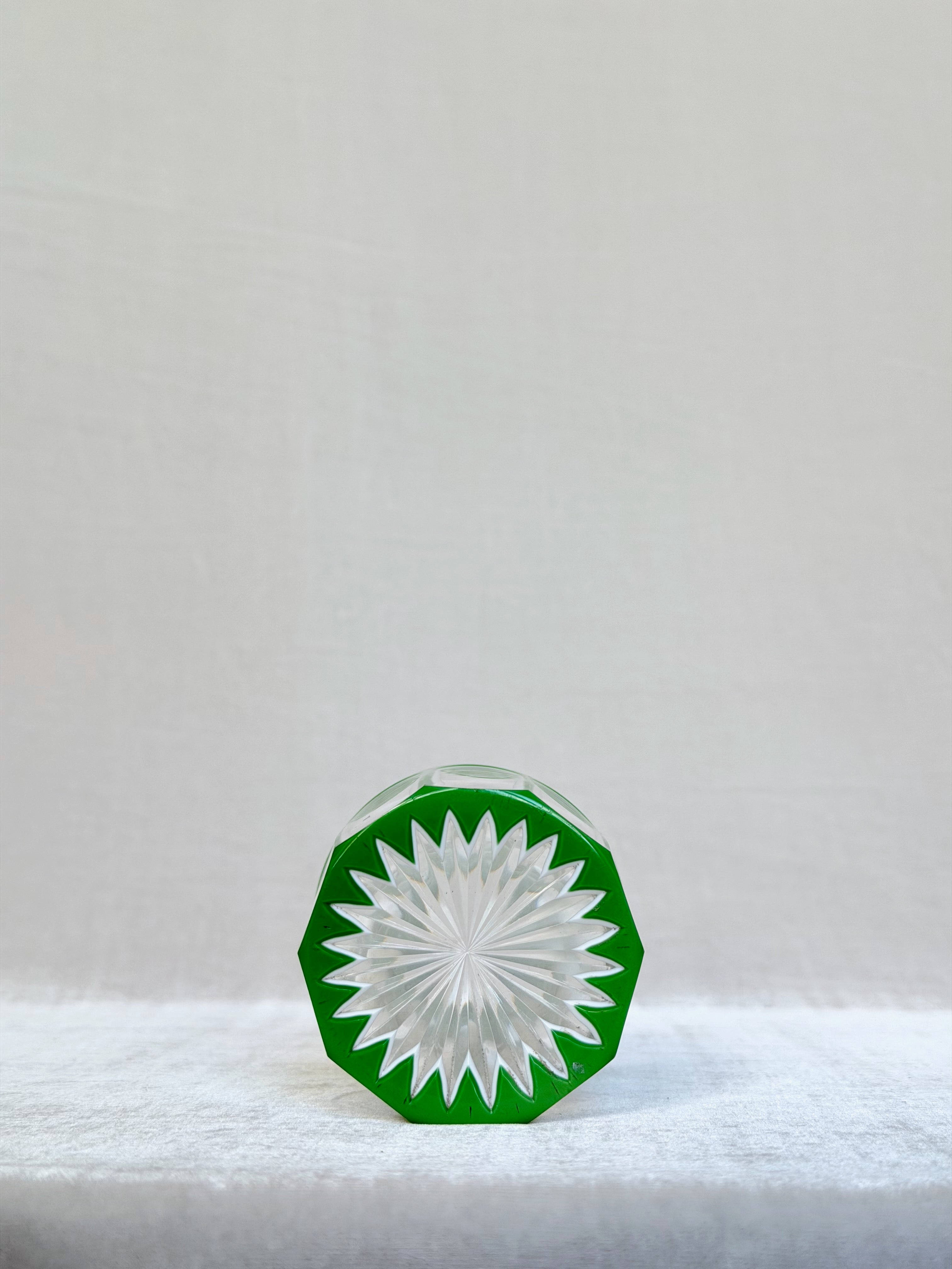 Green Bohemia Etched Glass