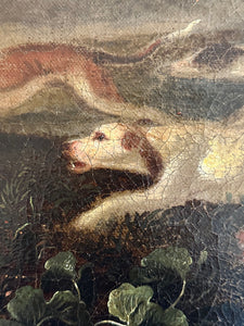 Hounds and Hare Oil Painting