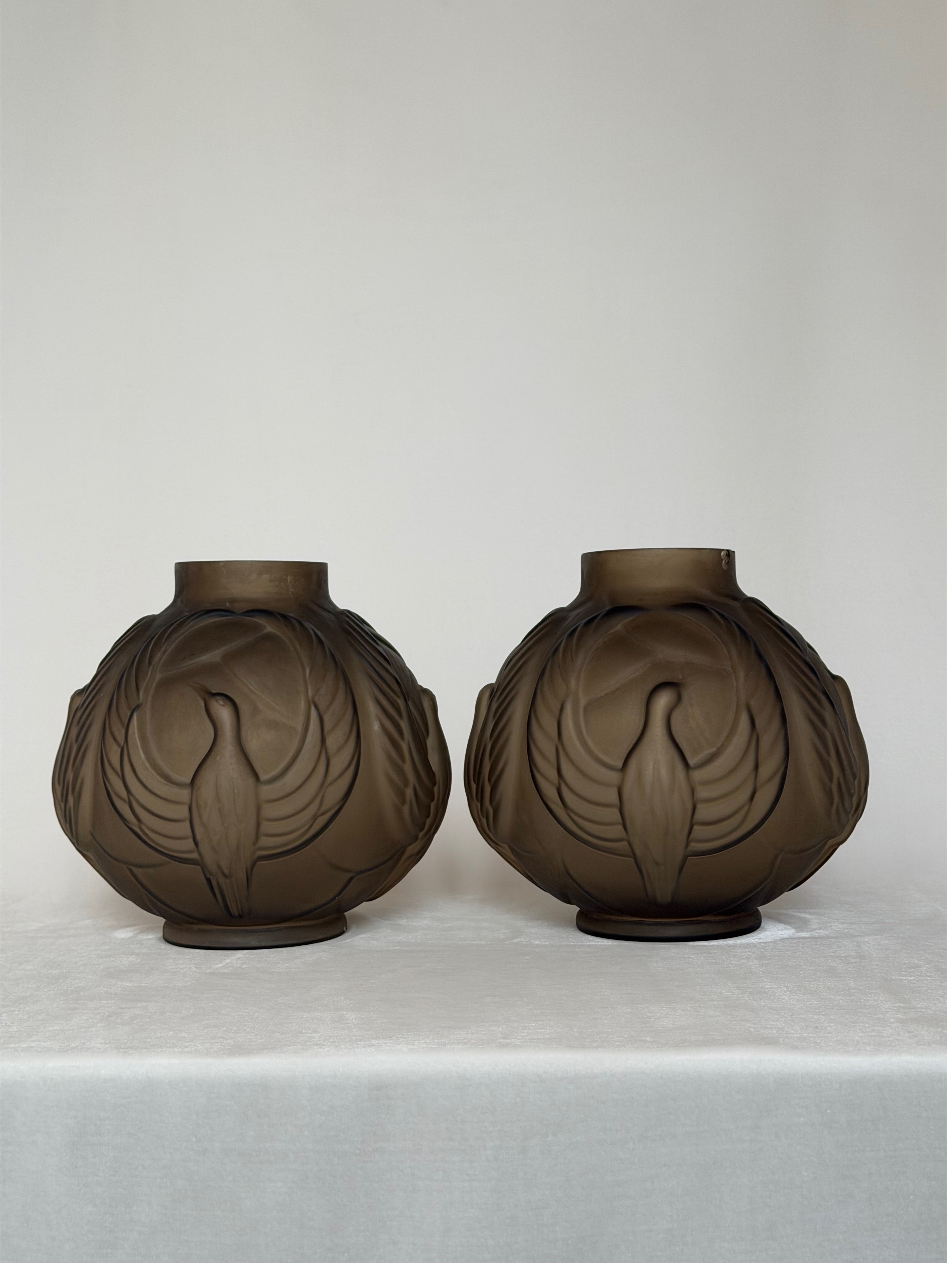 Pair of Art Deco Glass Vases