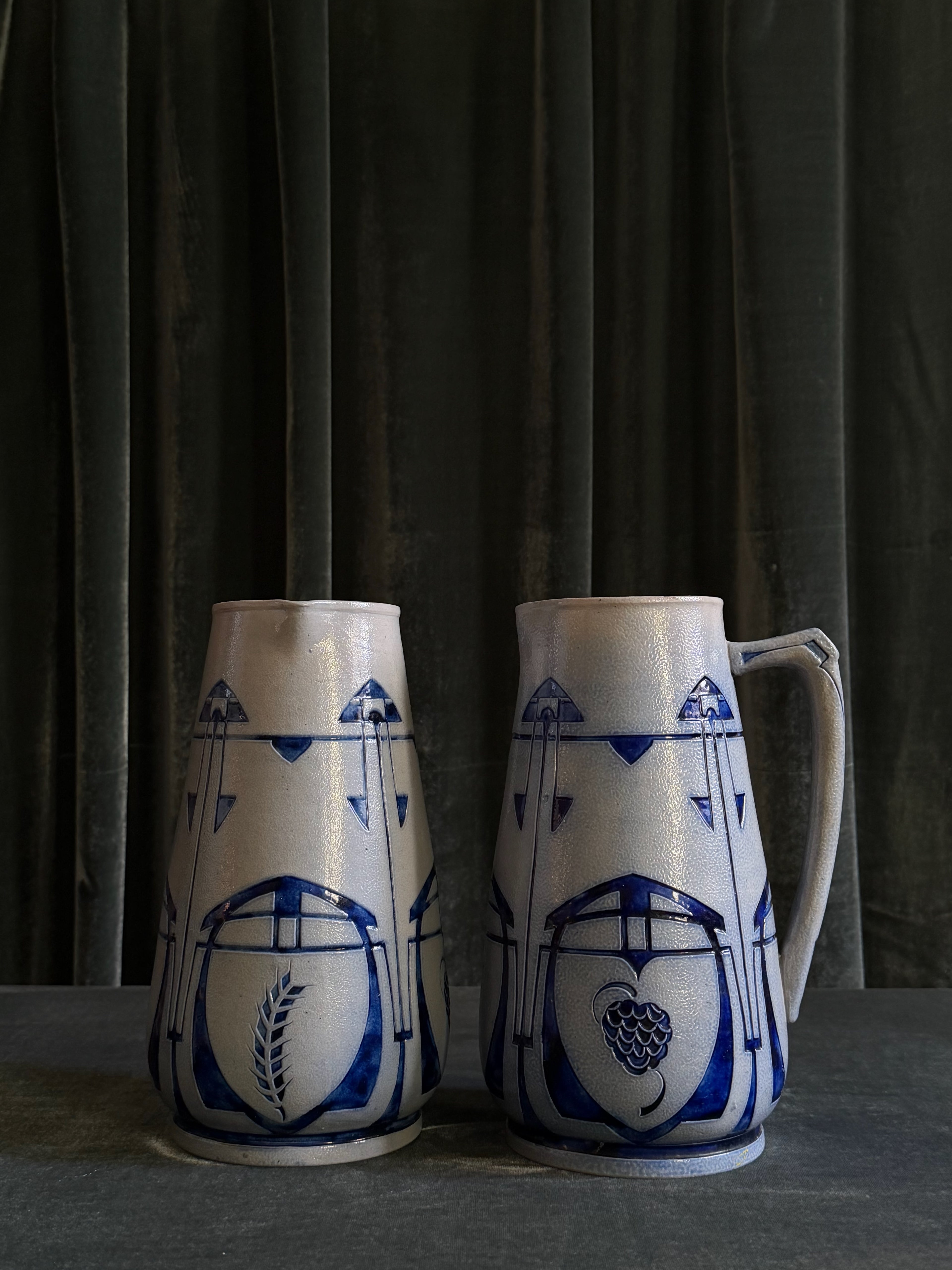 Pair of Art Nouveau Jugs