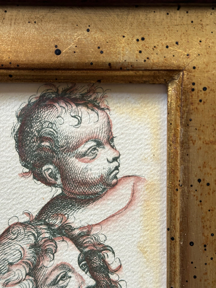 Pair of Ink Wash Portraits