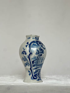 Blue Delftware Vase with Two Figures