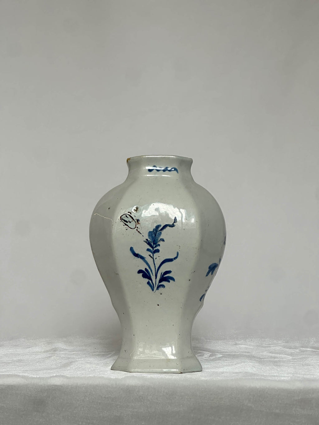 Delftware Vase with Two Figures