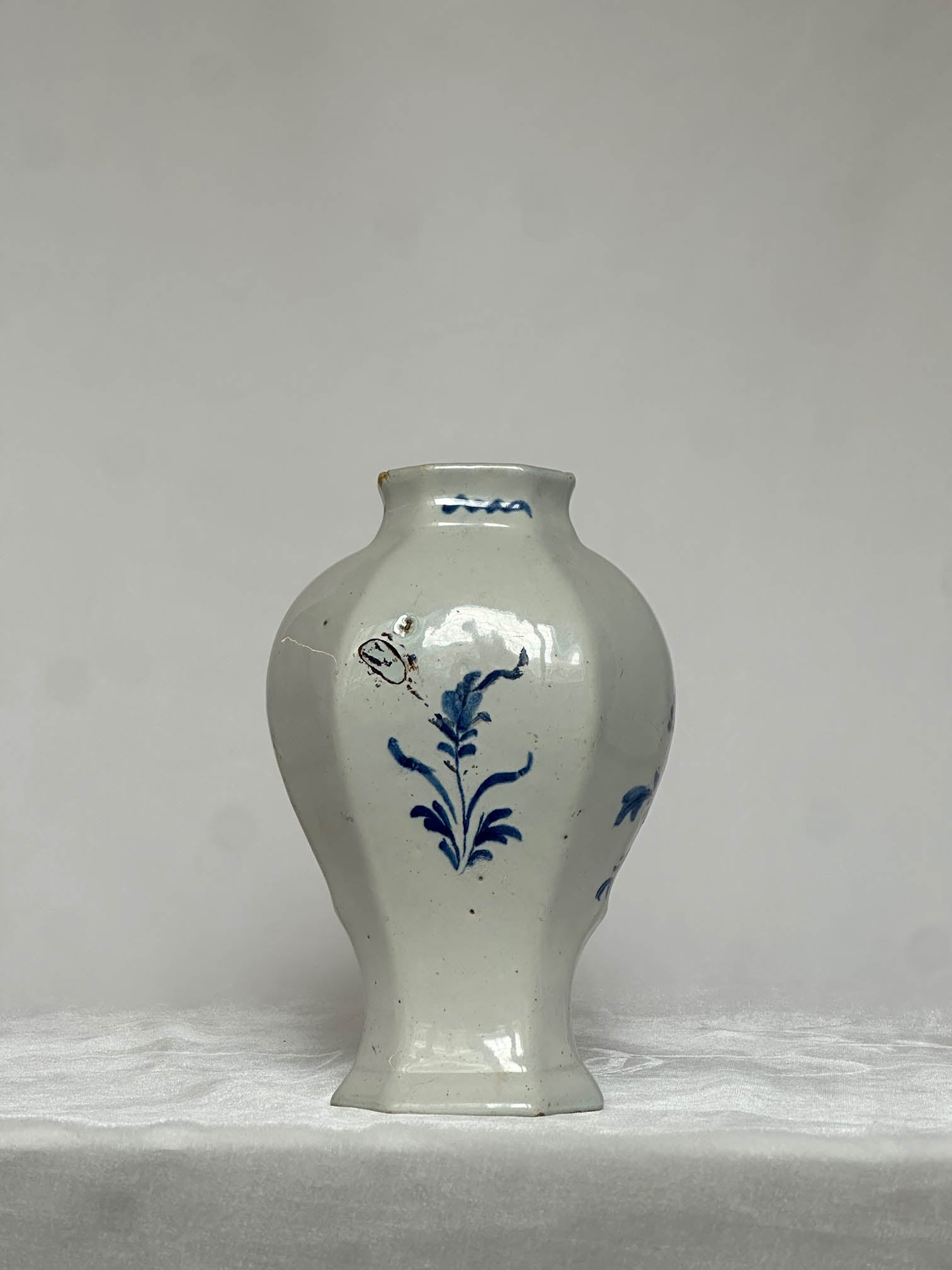 Delftware Vase with Two Figures
