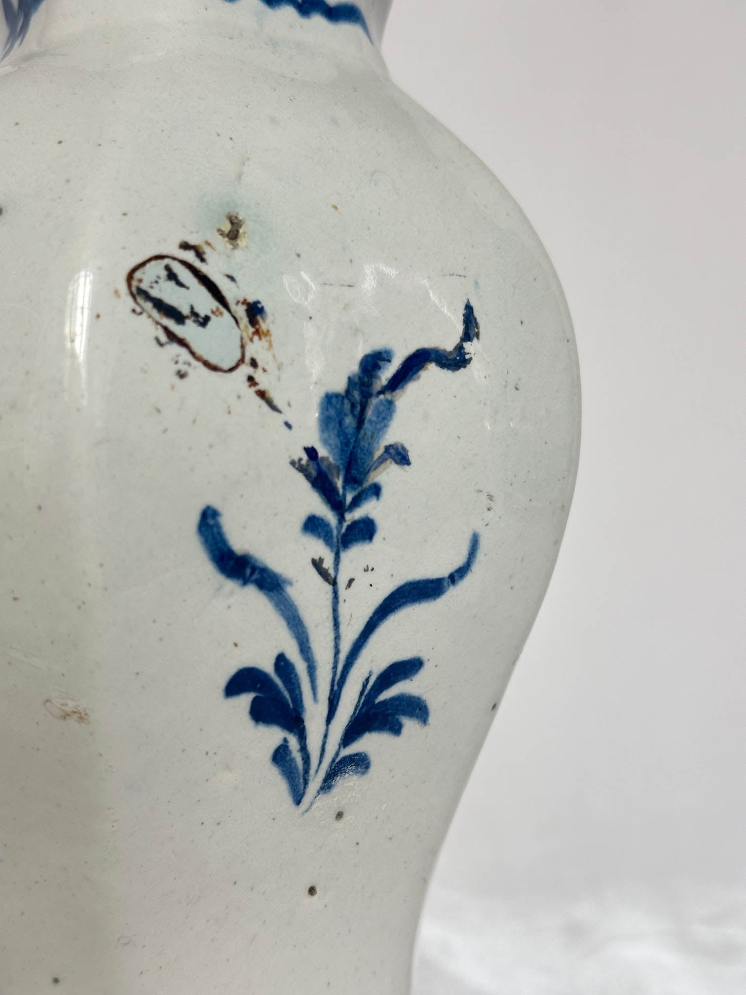 Delftware Vase with Two Figures