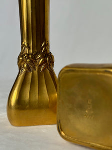 Pair of Fluted Gilt Art Nouveau Vases