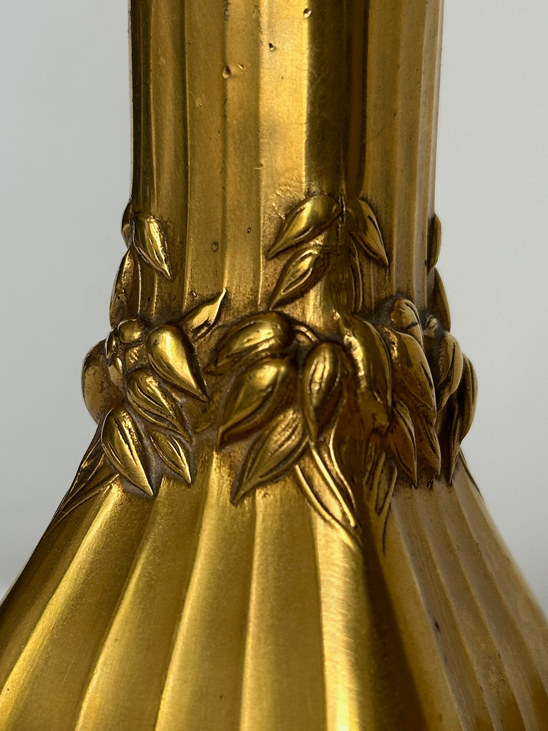 Pair of Fluted Gilt Art Nouveau Vases