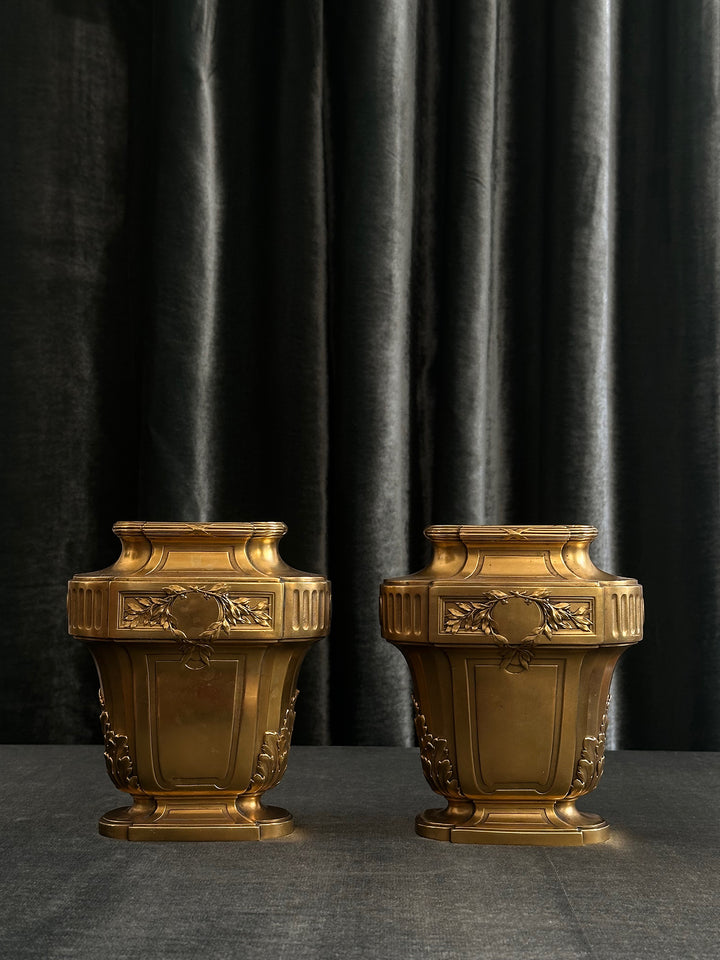Pair of Gilt Neo Classical Vases