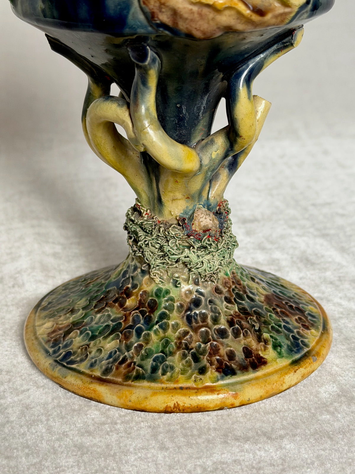 Beast and Cherub Palissy Majolica Chalice