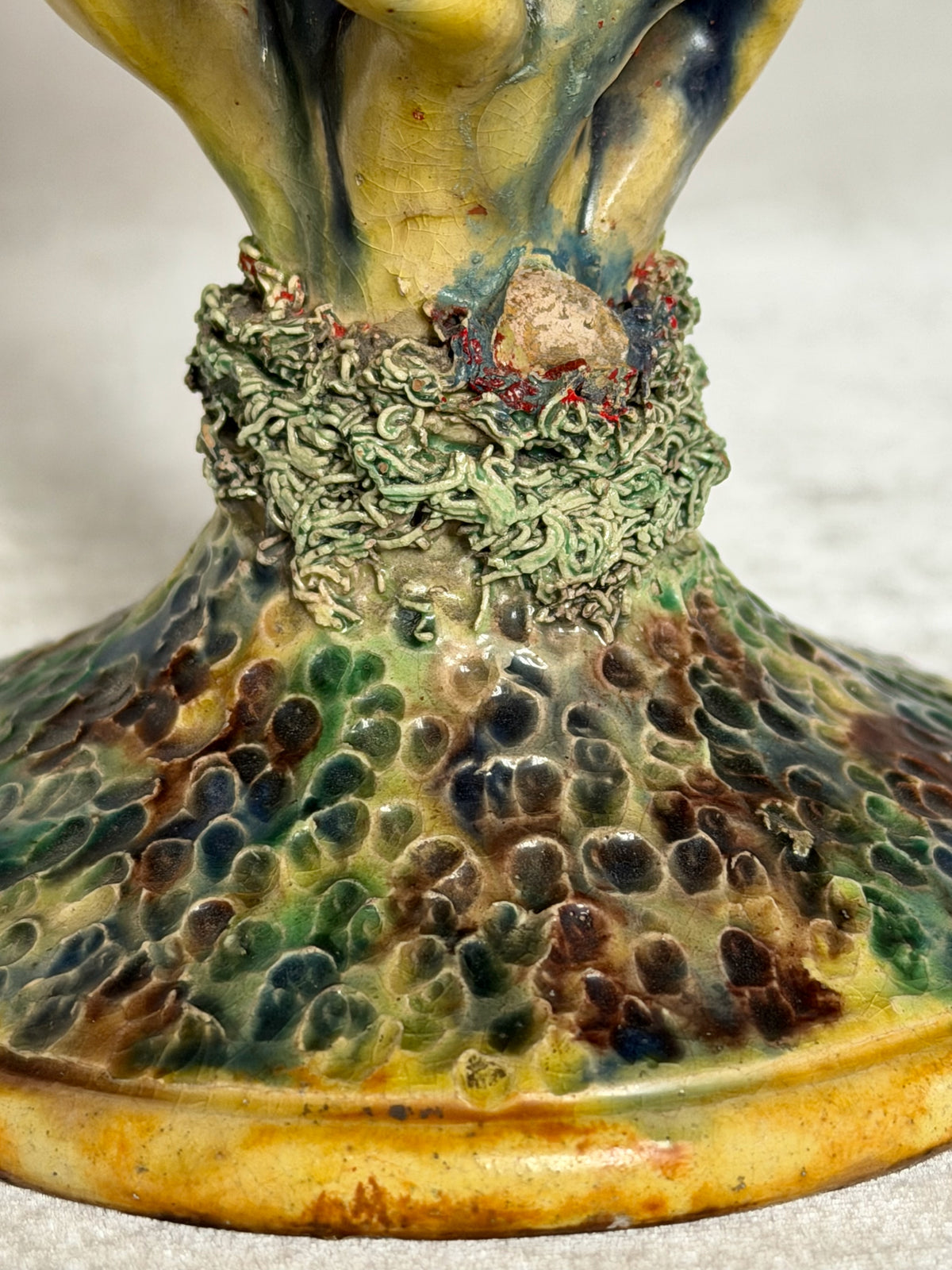 Beast and Cherub Palissy Majolica Chalice