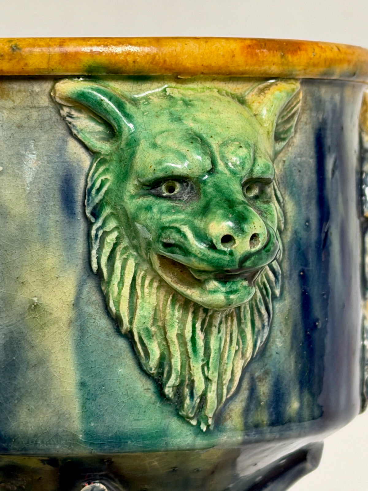 Beast and Cherub Palissy Majolica Chalice