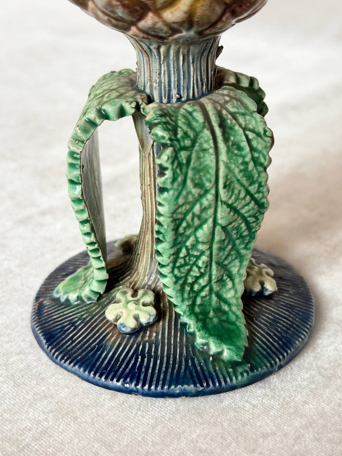 Pineapple Palissy Majolica Egg Cup
