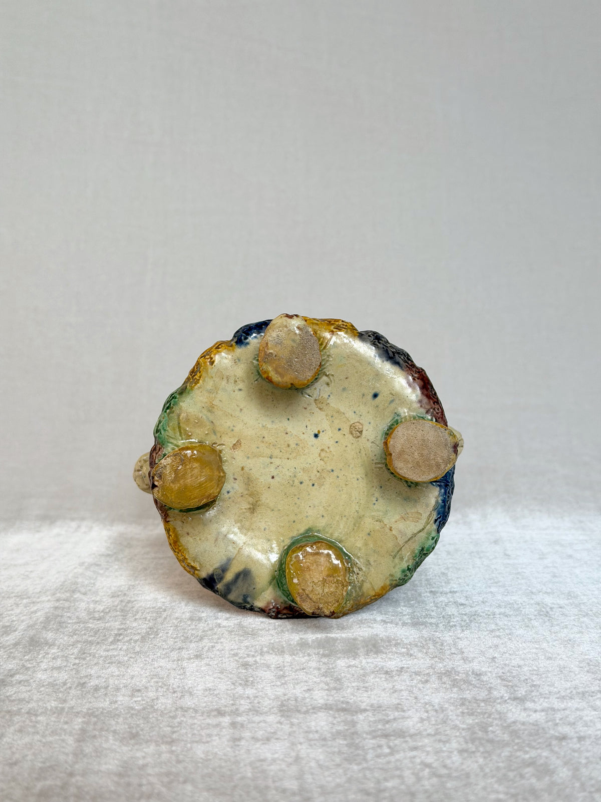 Ram Head Palissy Majolica Vessel
