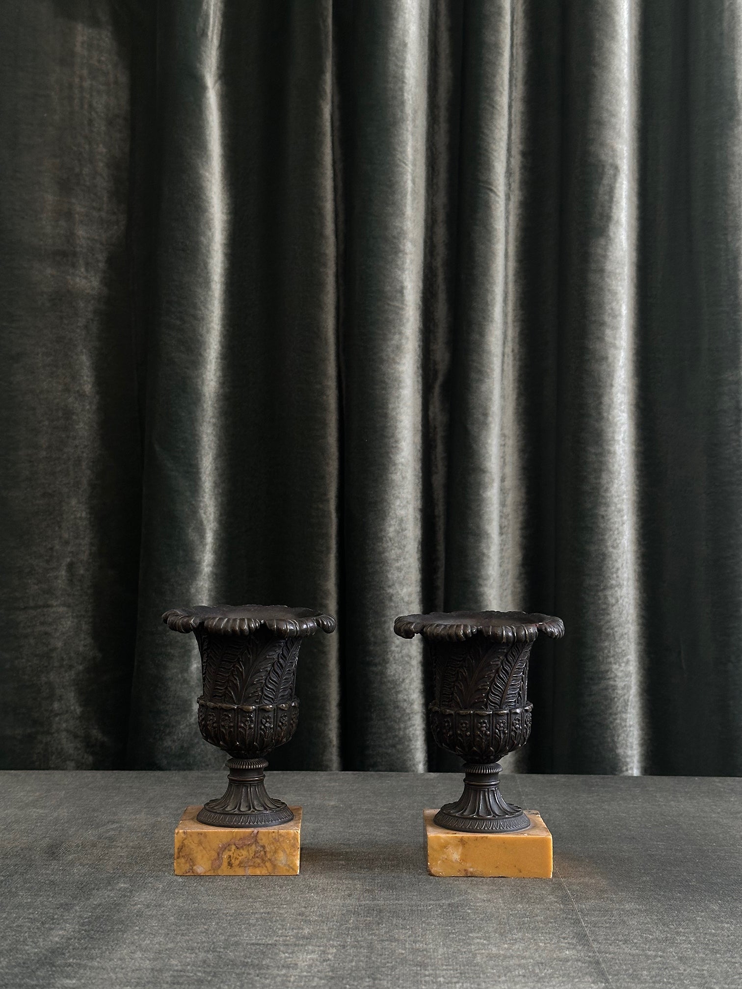 Pair of Bronze Medici Vases