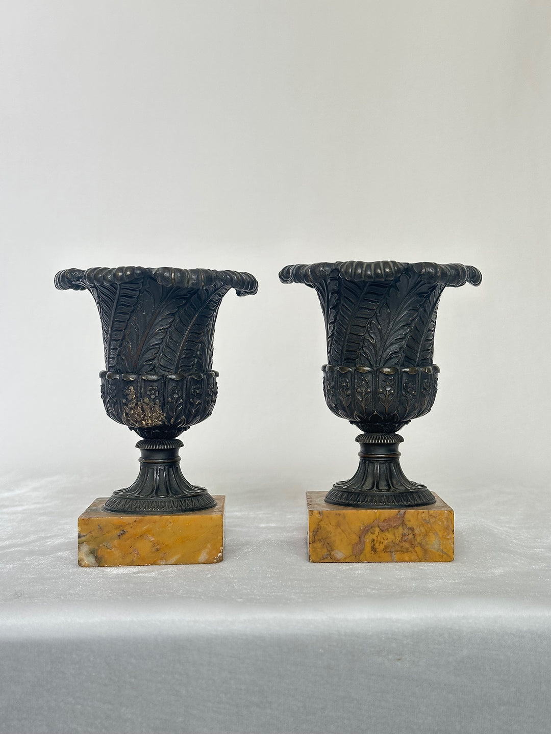 Pair of Bronze Medici Vases