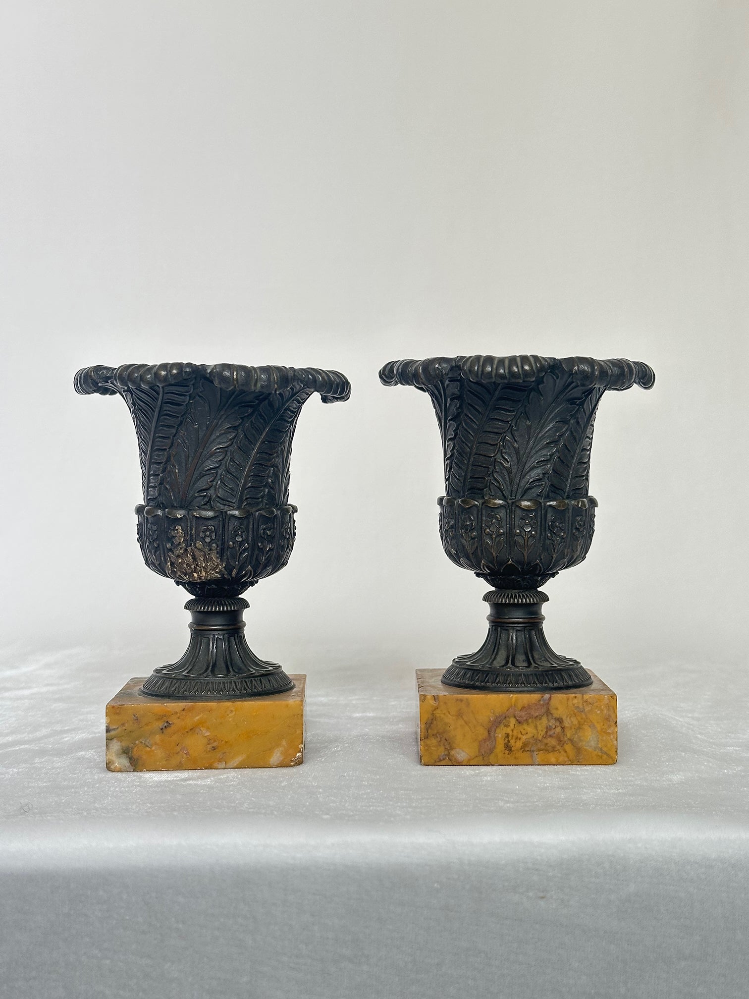 Pair of Bronze Medici Vases