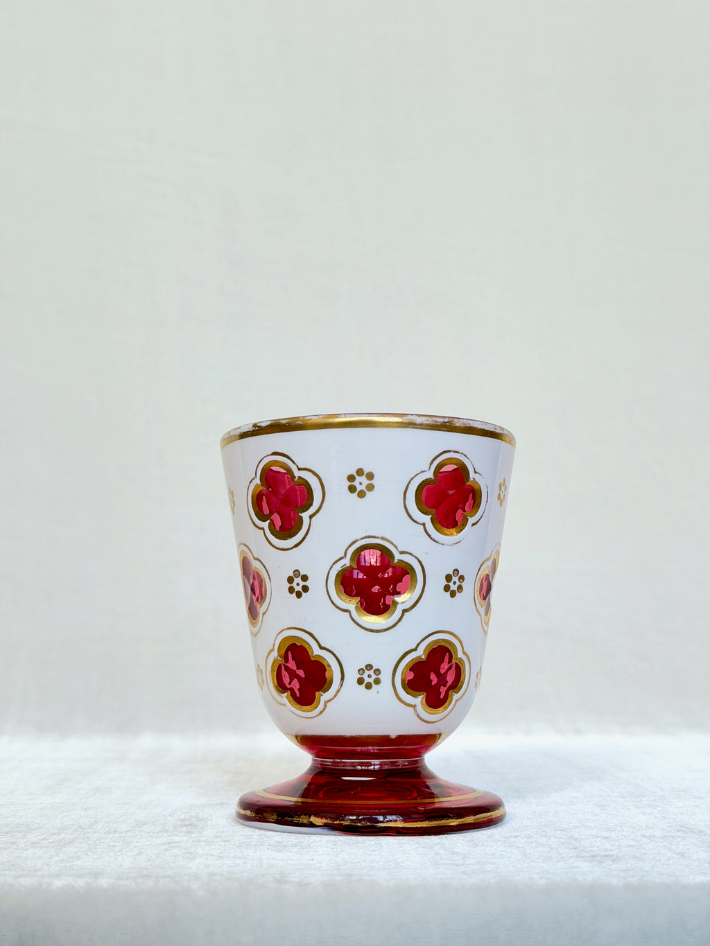 Ruby and White Opaline Goblet