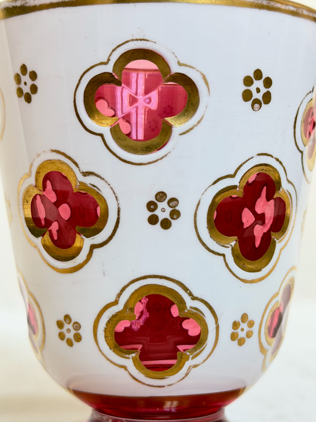 Ruby and White Opaline Goblet