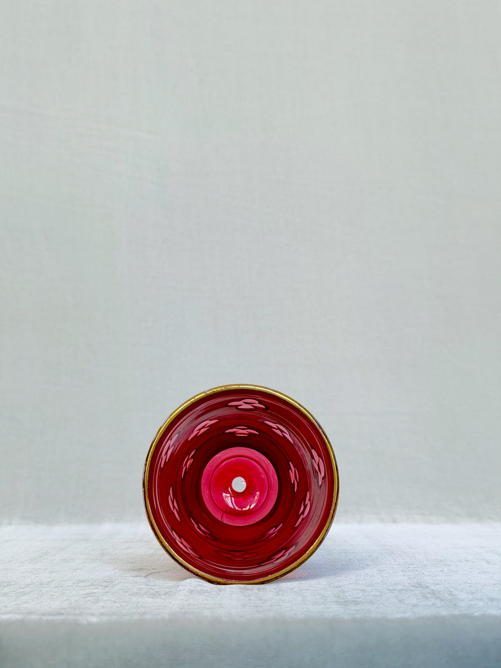 Ruby and White Opaline Goblet