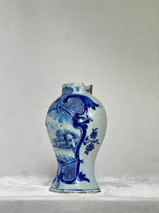 Blue Delftware Vase with River Scene