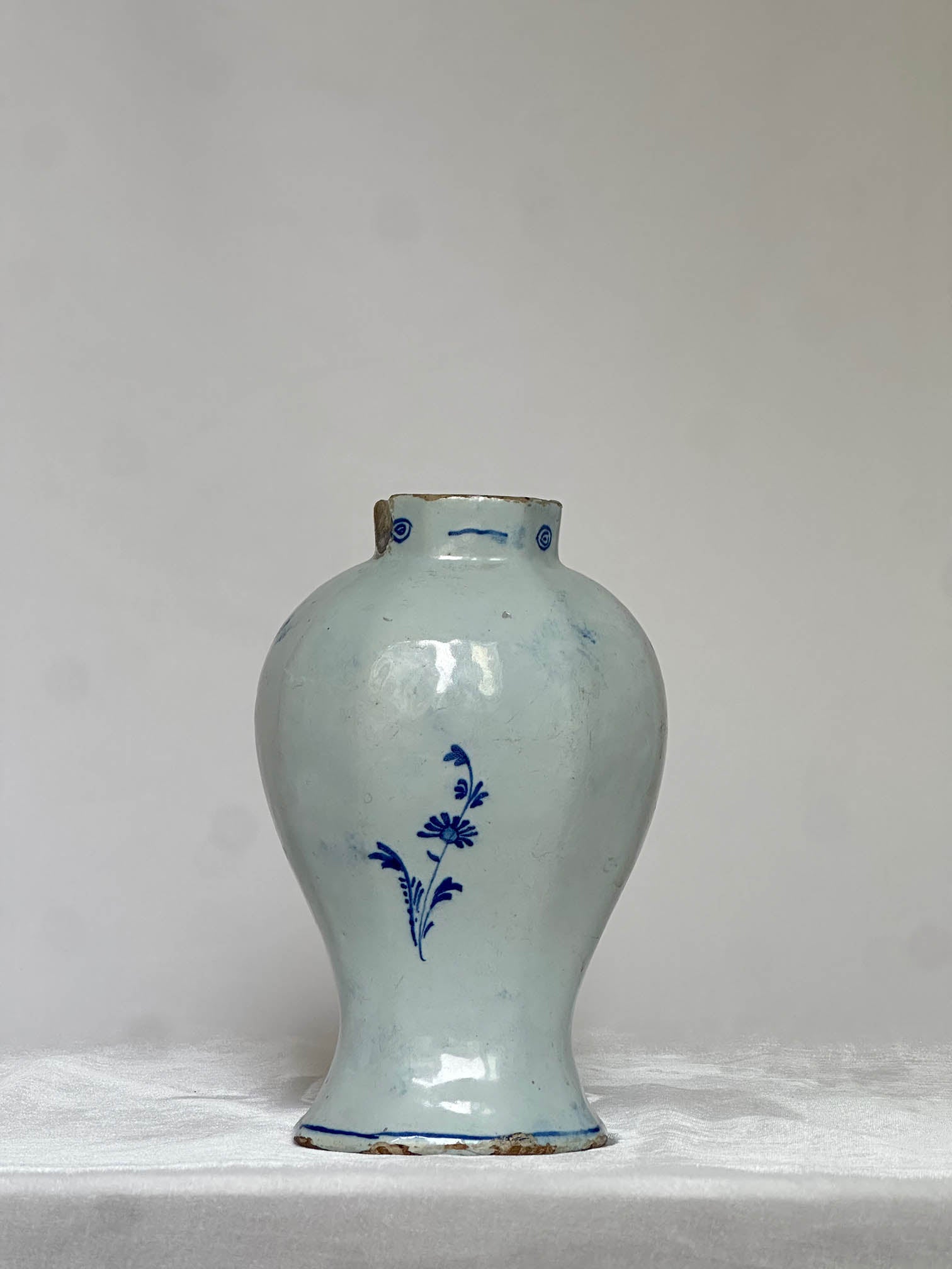 Delftware Vase with River Scene