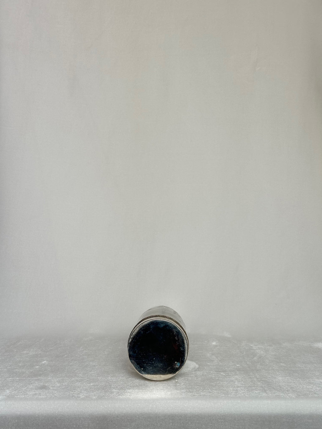 Silver-Mounted Glass Bottle