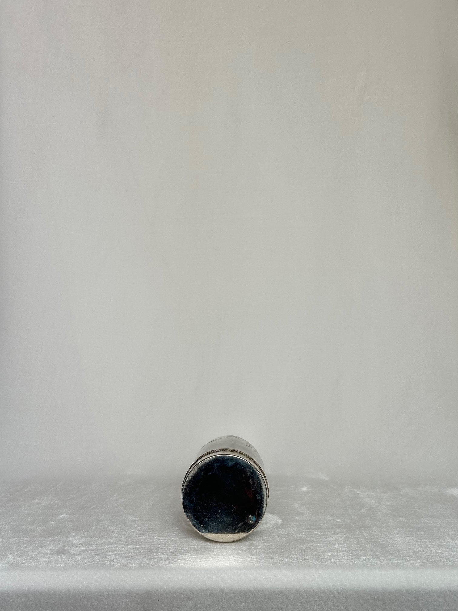 Silver-Mounted Glass Bottle