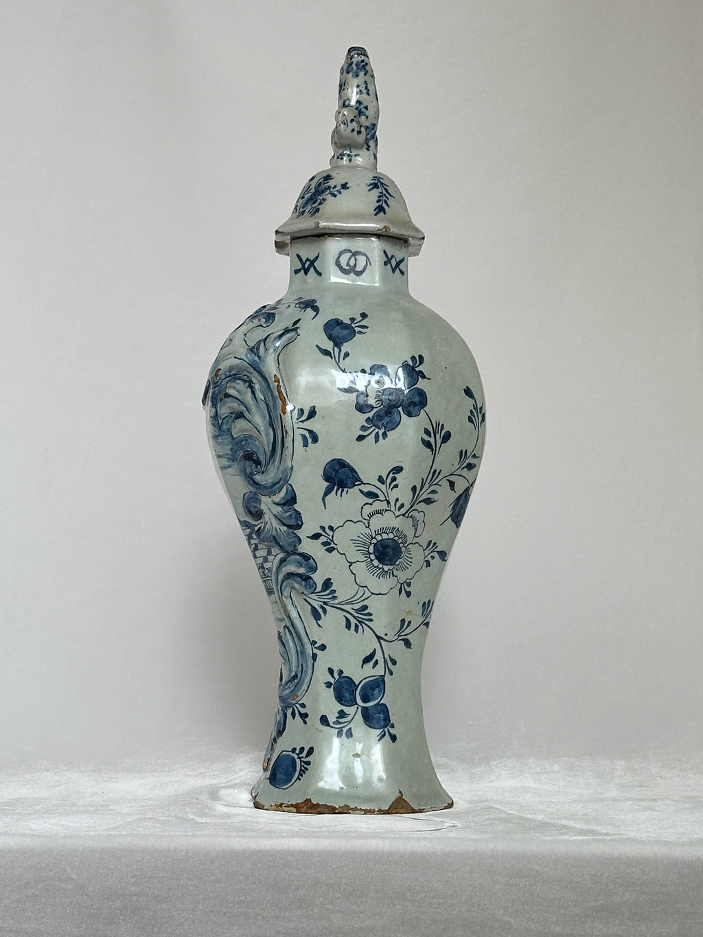 Delftware Vase with Village Scene