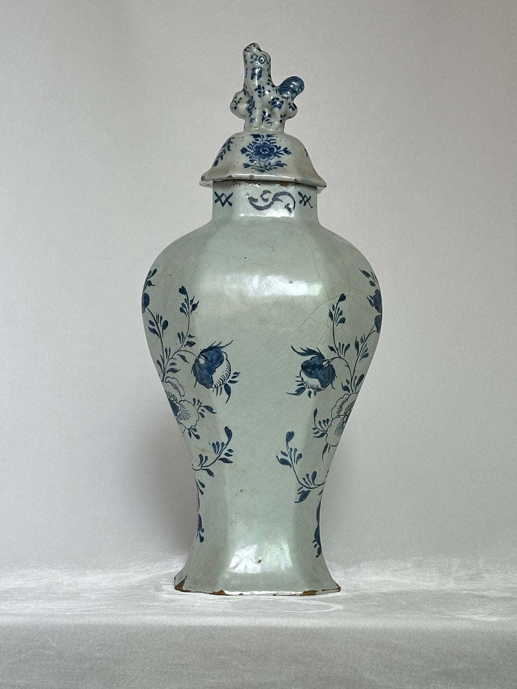 Delftware Vase with Village Scene
