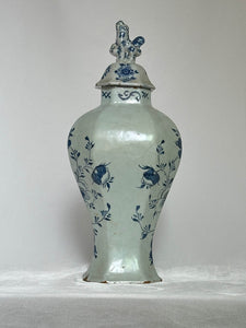 Blue Delftware Vase with Village Scene