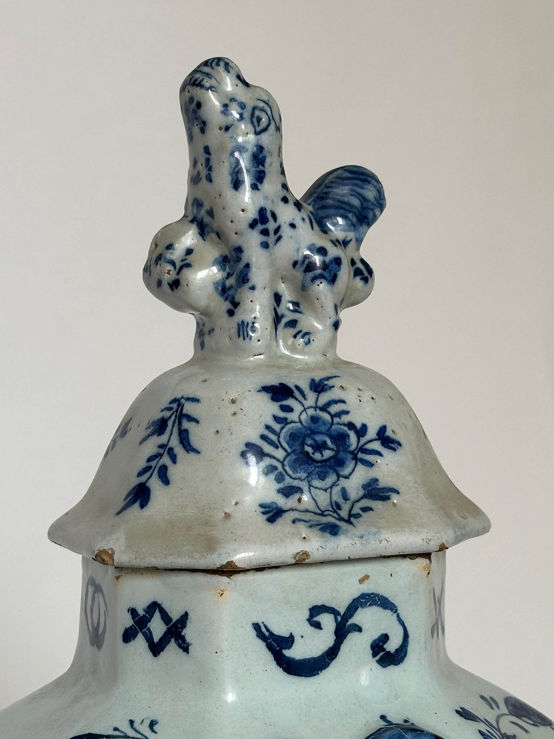 Delftware Vase with Village Scene